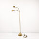 Lampadaire vintage Fischer à 2 têtes, laiton mat orientable