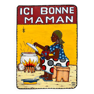 Plaque peinte « Bonne maman » (Burkina Faso)