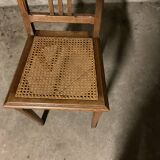 Vintage rattan wicker oak chair