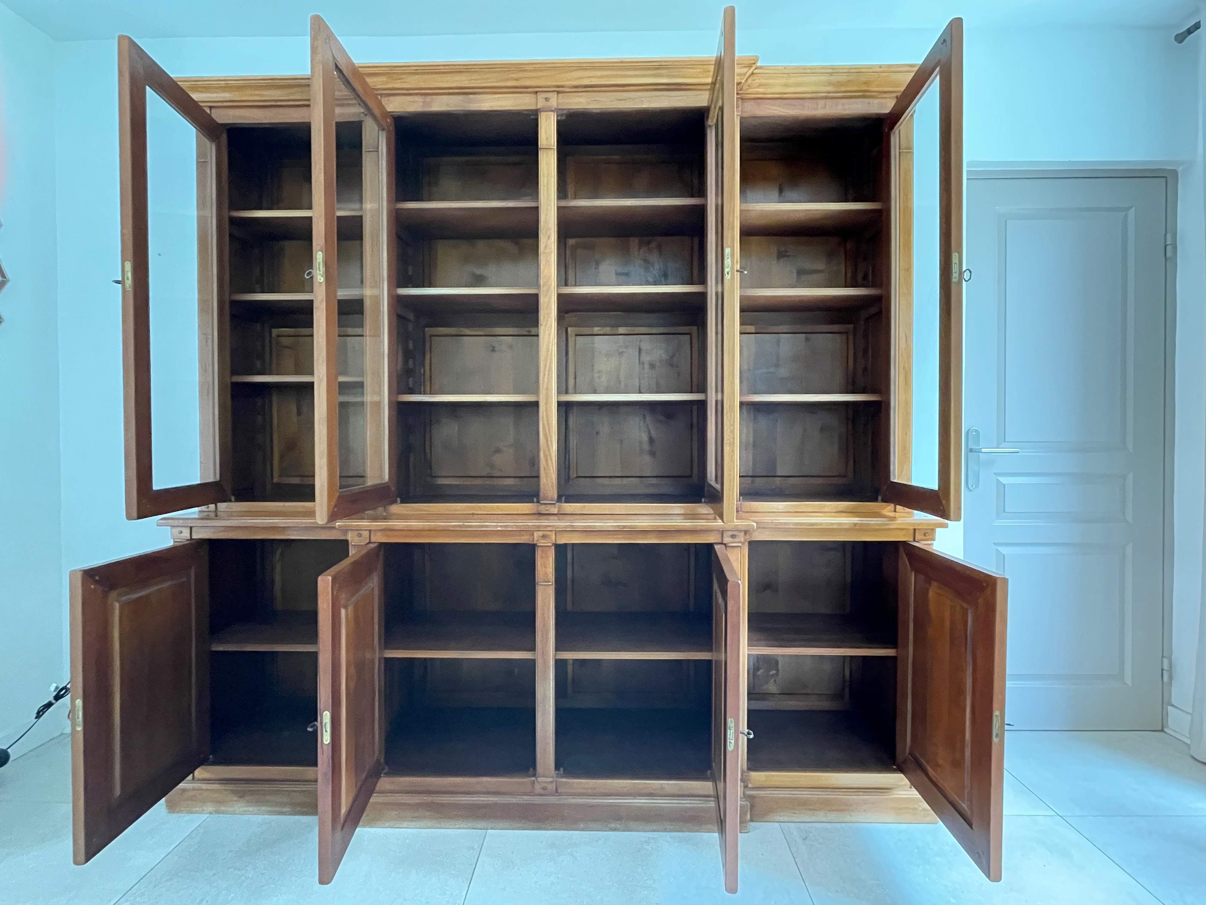 Directoire two-body 4-door bookcase