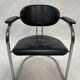 Ensemble de quatre chaises de salle à manger en porte-à-faux chromées années 1980 fabriquées en Italie par Effezeta