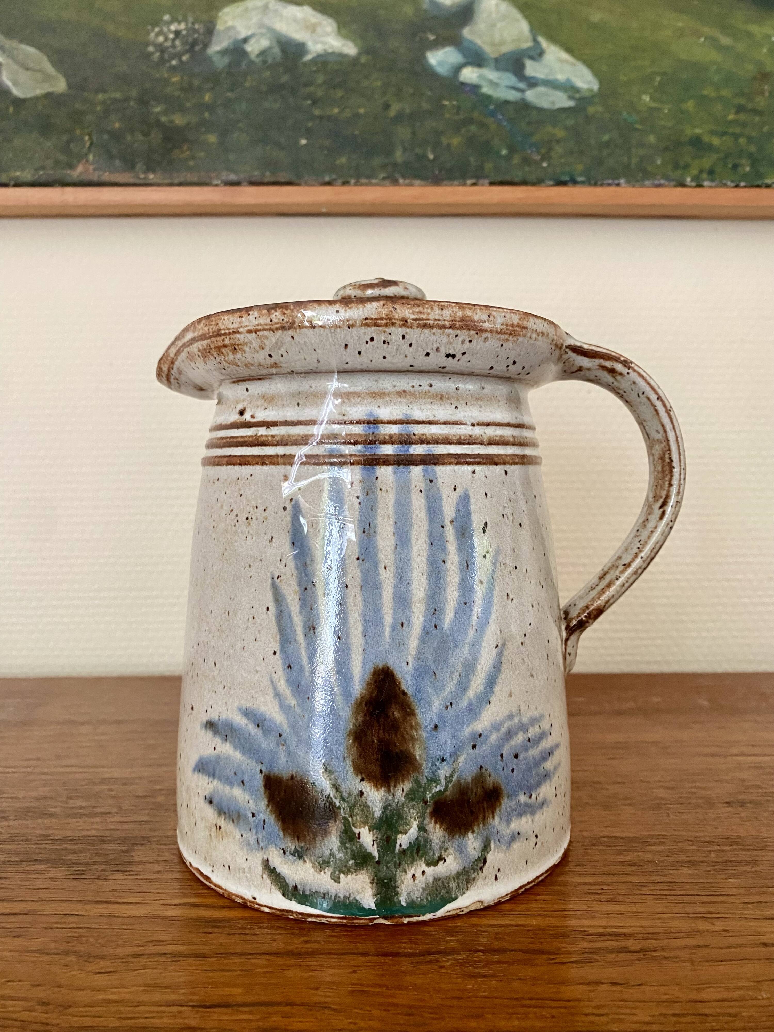 Ceramic pitcher from the 60s-70s in the style of Vallauris or Albert Thiry.
