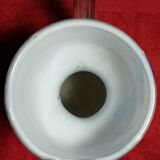 Ancien pichet verre soufflé Clichy multicouches bleu blanc