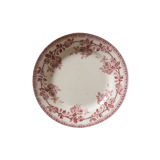 Old plates, rosé red décor, "Paris"