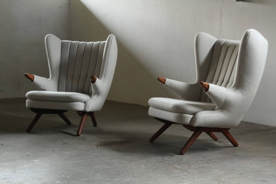 Pair of vintage Svend Skipper “Model 91” lounge chairs, Denmark, 1960s