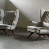 Pair of vintage Svend Skipper “Model 91” lounge chairs, Denmark, 1960s