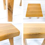 Ensemble de 3 tables gigognes vintage Mid-Century en chêne massif style bru