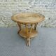 Rattan coffee table, tripod, with double top, 1960s