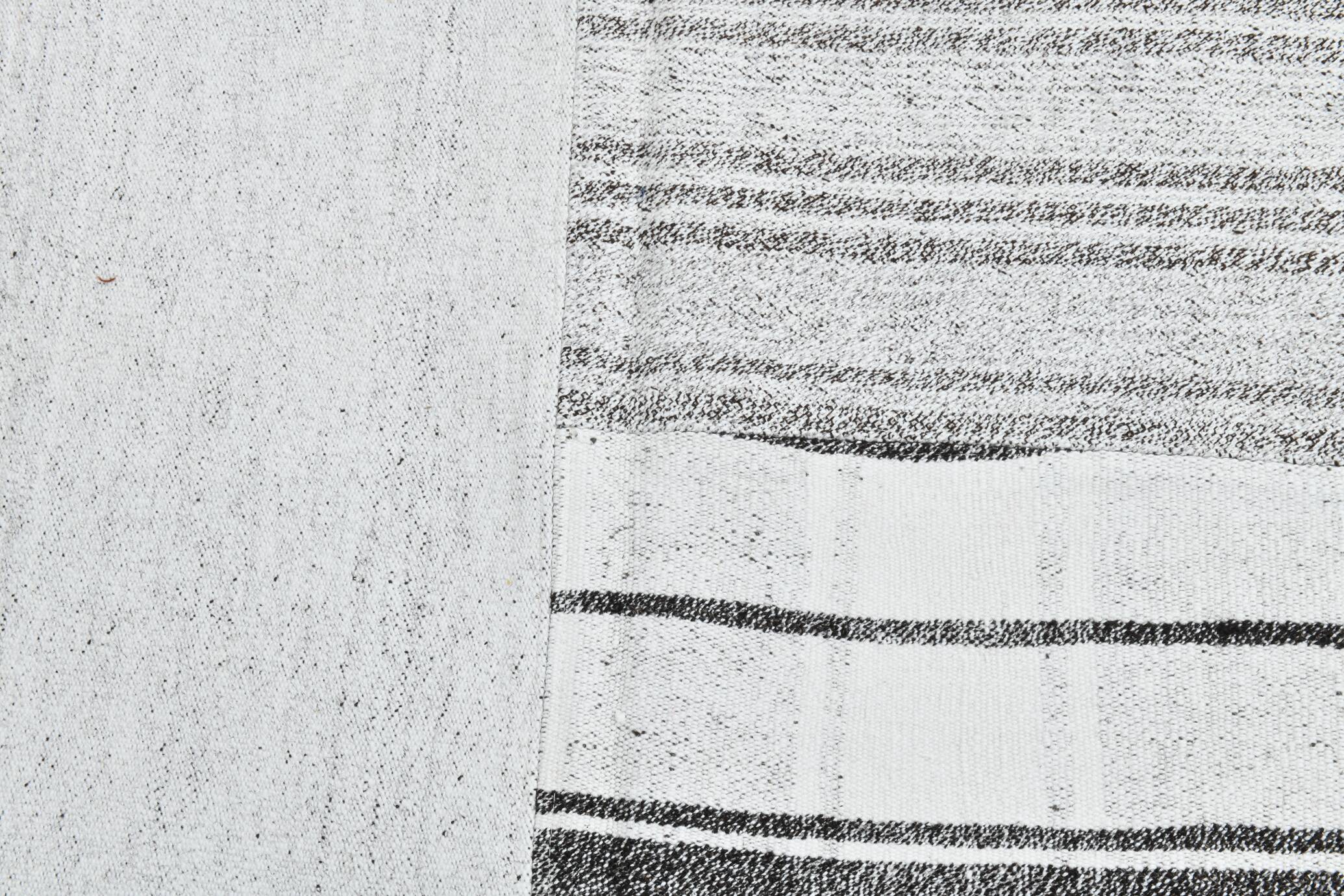 8x10 Contemporary White & Gray Solid Kilim Rug, 258x309Cm