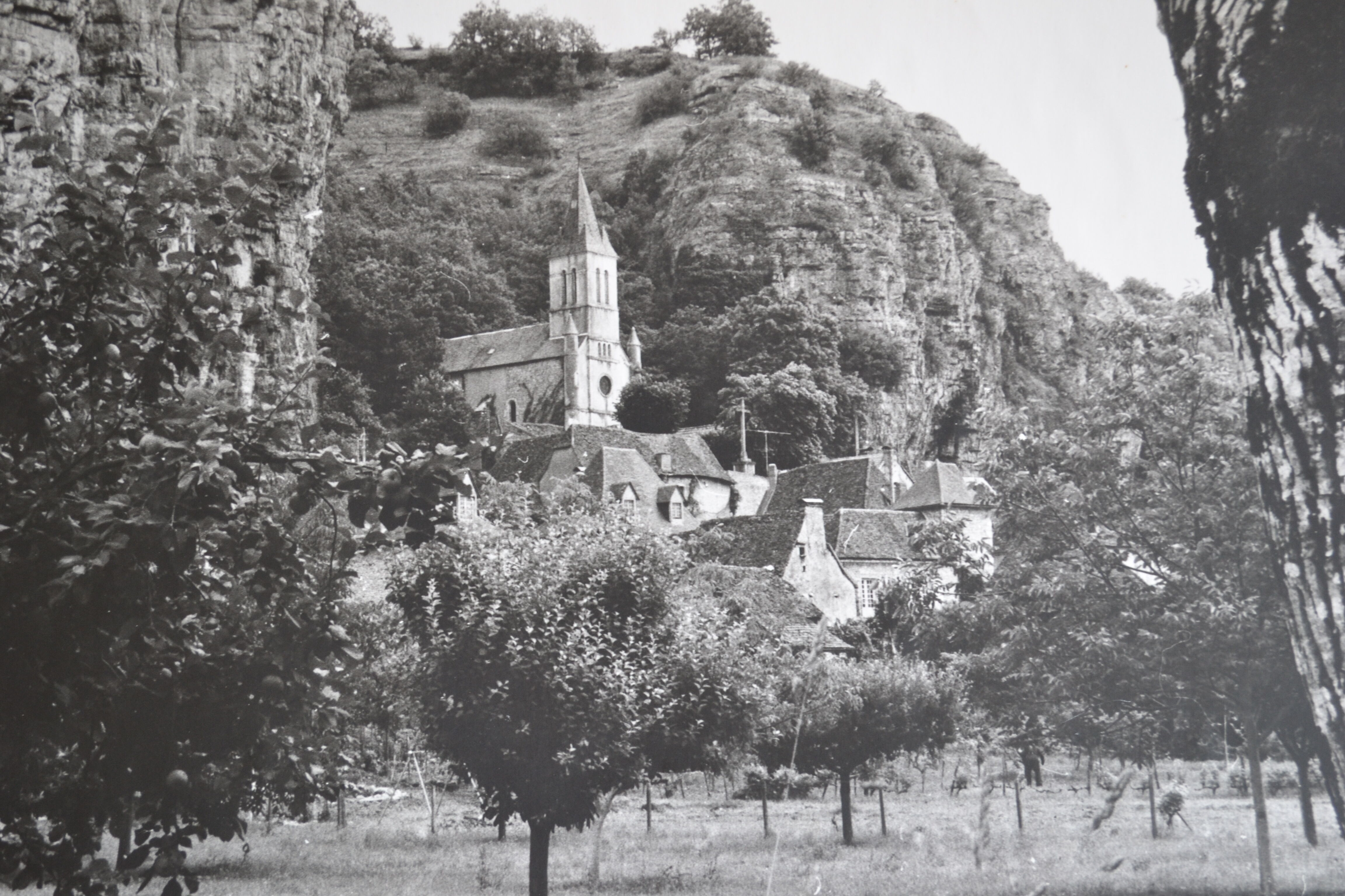Anonymous silver photo orchard church south of france circa 1970