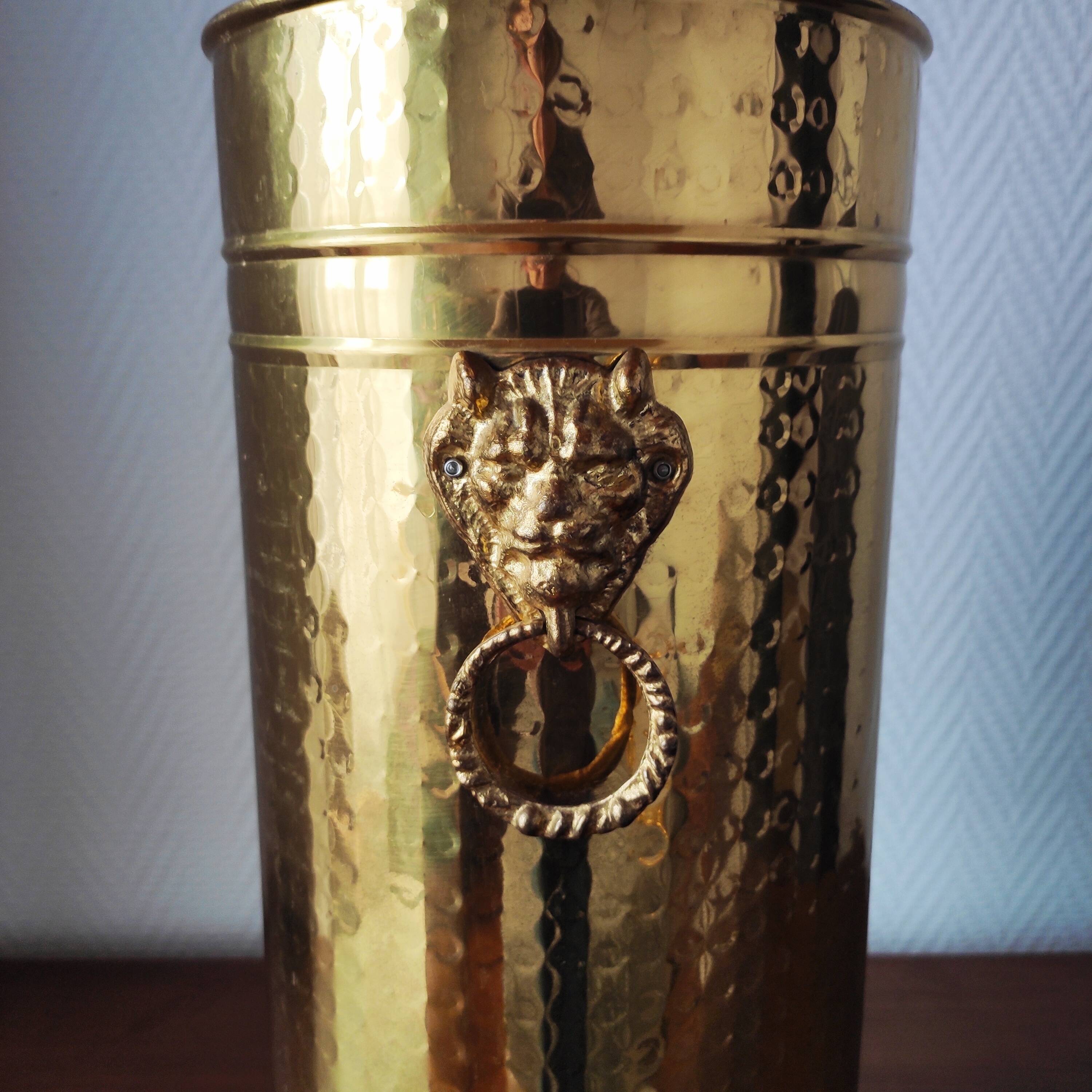 Vintage brass umbrella stand