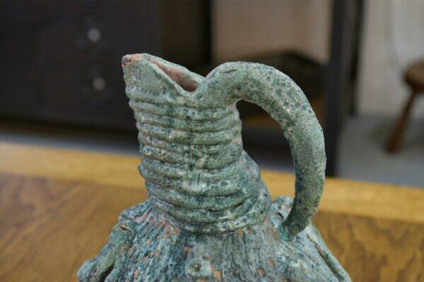 Designer ceramic vase in terracotta signed 1968