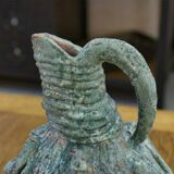 Designer ceramic vase in terracotta signed 1968