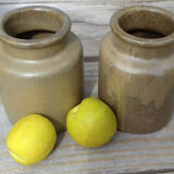 Duo of stoneware pots
