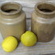 Duo of stoneware pots