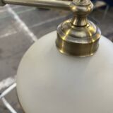 Vintage chandelier in wood and brass