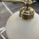 Vintage chandelier in wood and brass
