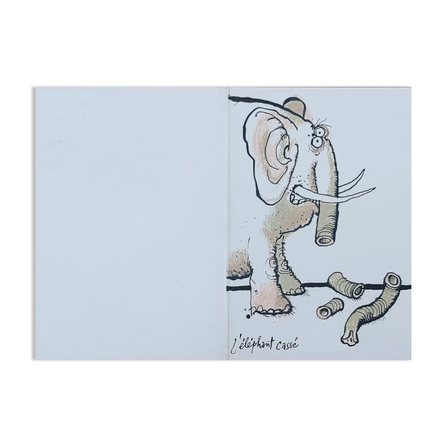 Lithograph greeting card by Renald Searle - 1981 -