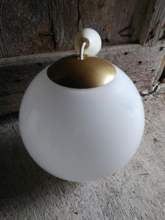 Hanging globe white glass