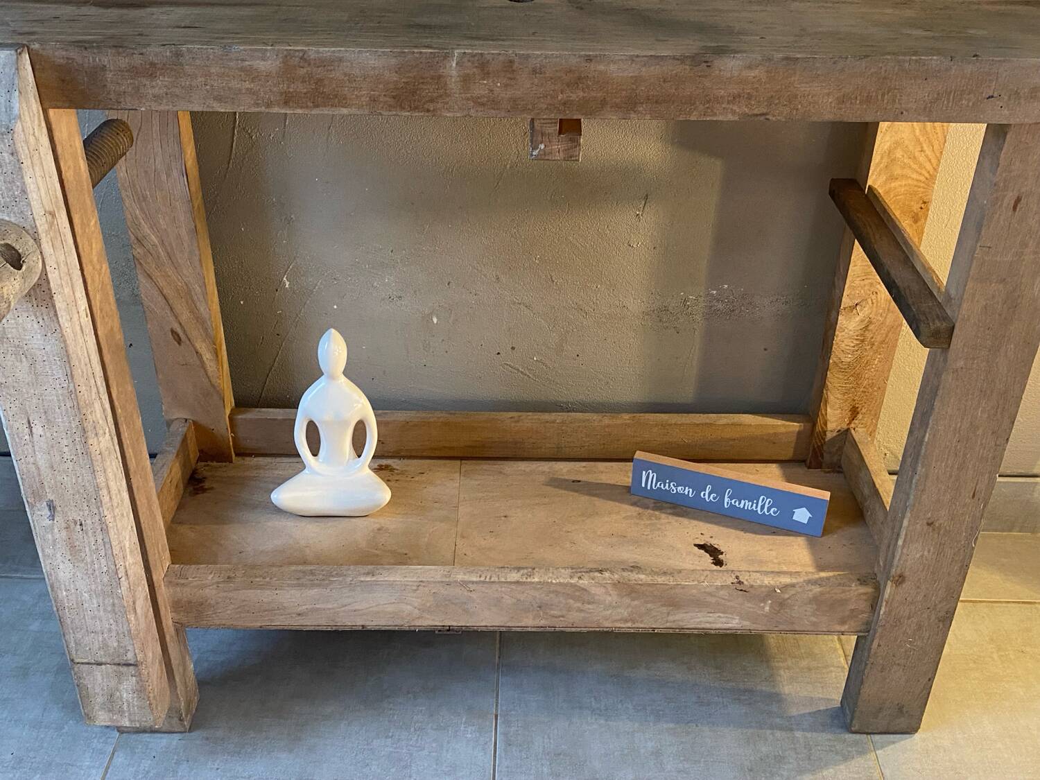 Vintage wooden workbench