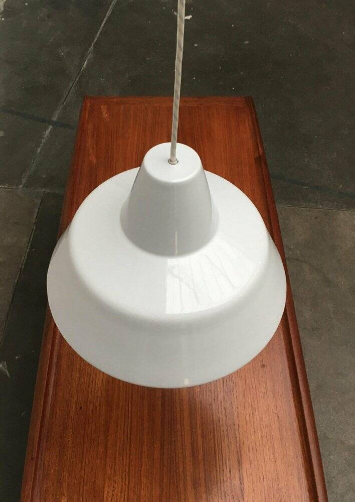 Danish enamel pendant lamp from the mid-century by Louis Poulsen, 1960s.