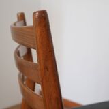 6 Scandinavian beech skai chairs