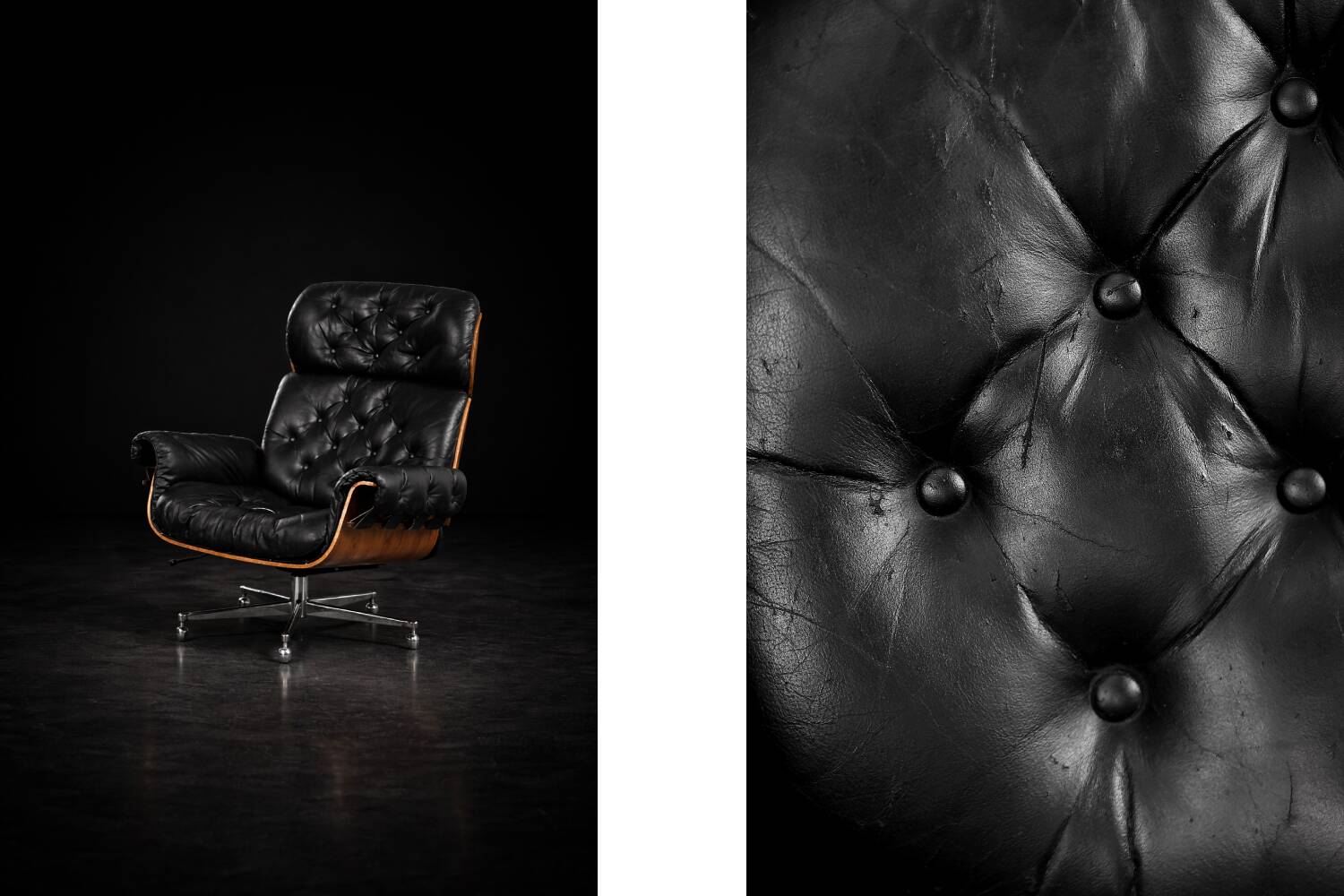 Vintage Mid-Century Modern Swiss Leather Lounge Chair from Giroflex