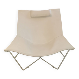 Fauteuil cuir blanc Semana de chez Habitat