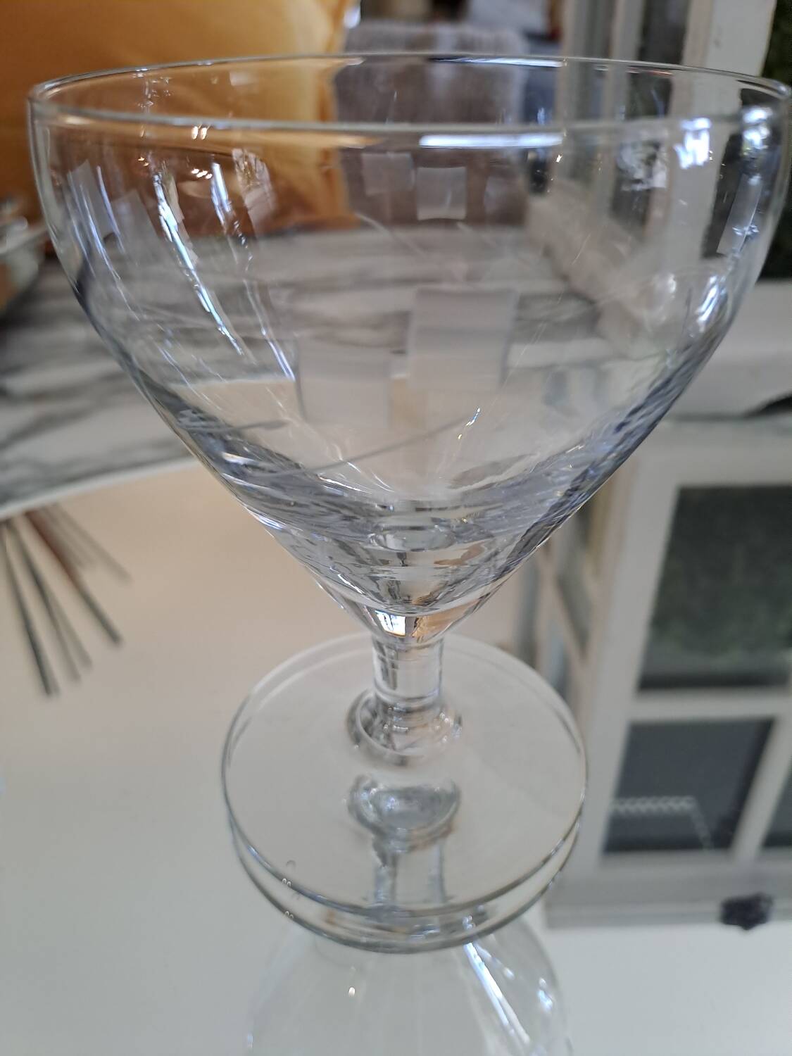 6 verres à vin gravés style bistro en verre soufflé