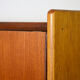 Scandinavian desk with bookcase and compartment with sliding doors