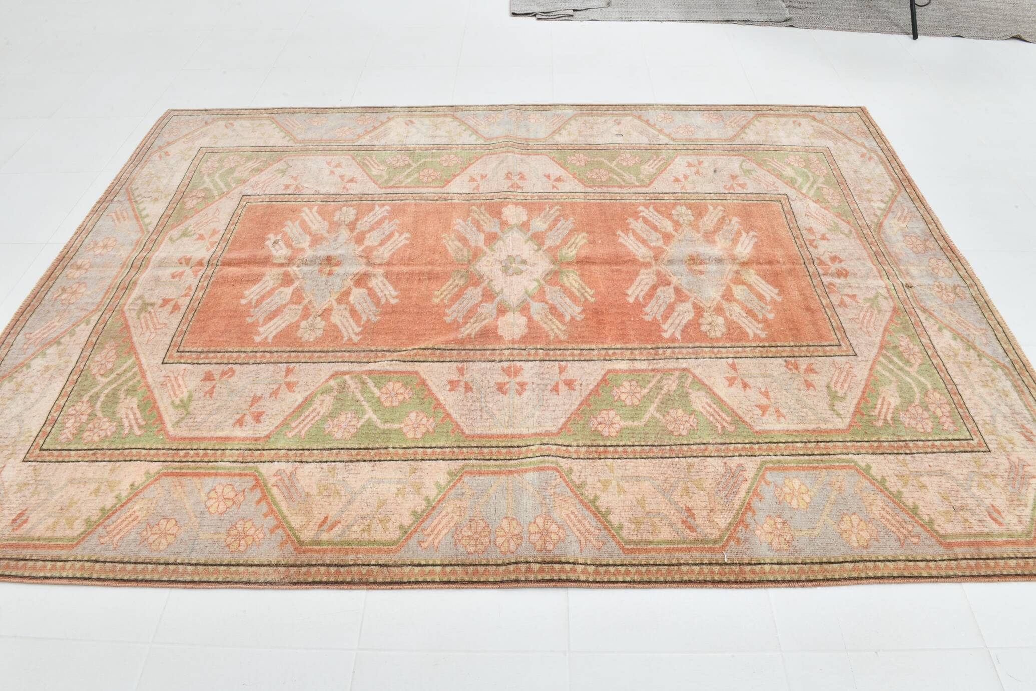 Tapis persan crème pêche 6x9, 195x275 cm