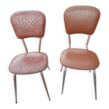 Paire de chaises en skai années 70