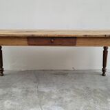 Rustic farmhouse table in solid oak Louis Philippe style -1m84