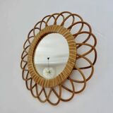 Rattan “flower” mirror from the 70s