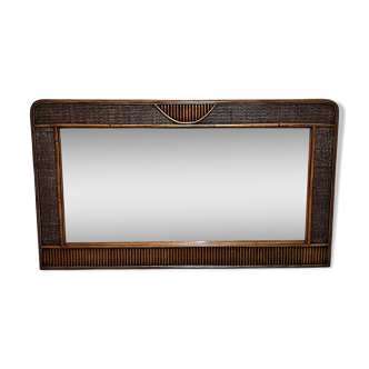 Hollywood Regency Bamboo Mirror, Italy, 1970s