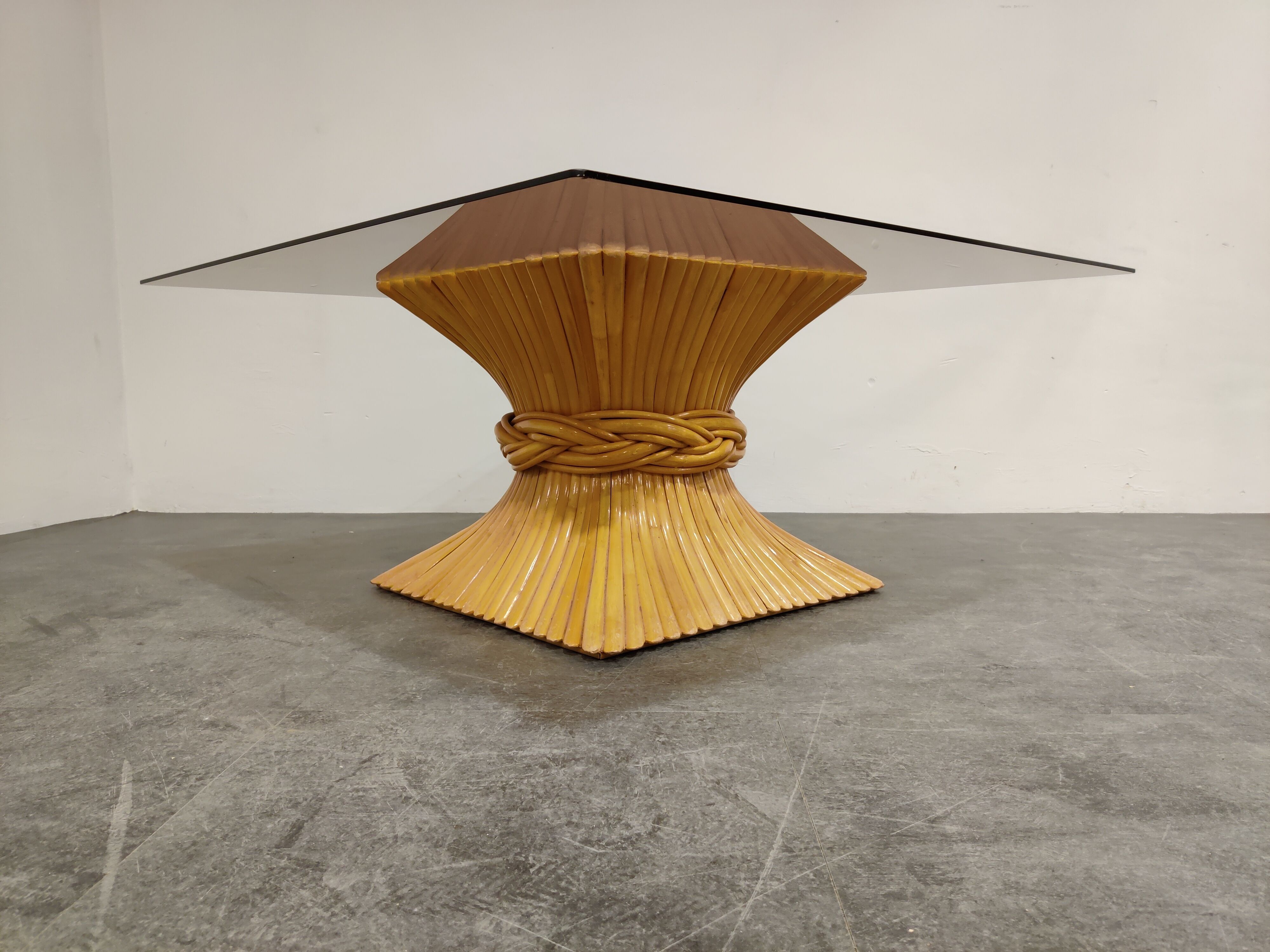 Bamboo coffee table by McGuire 1980s