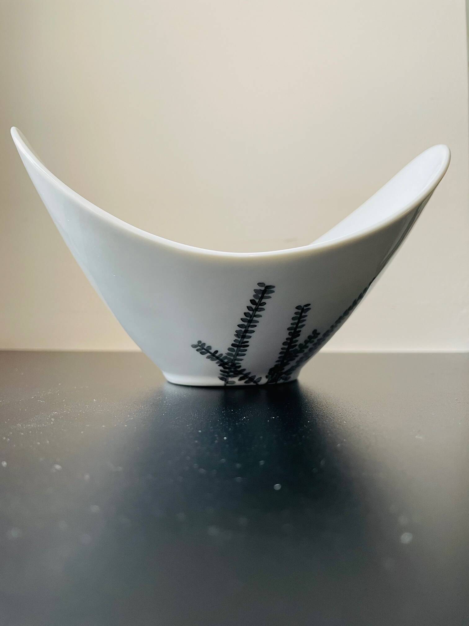 5 White and Silver Porcelain Bowls Made in France