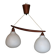 Suspension en verre opalin et teck par Uno & Östen Kristiansson, années 1960.