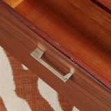 Vintage low board chest of drawers mid century modern design palisander color 1970