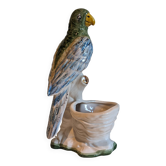 Parrot slip pot vase