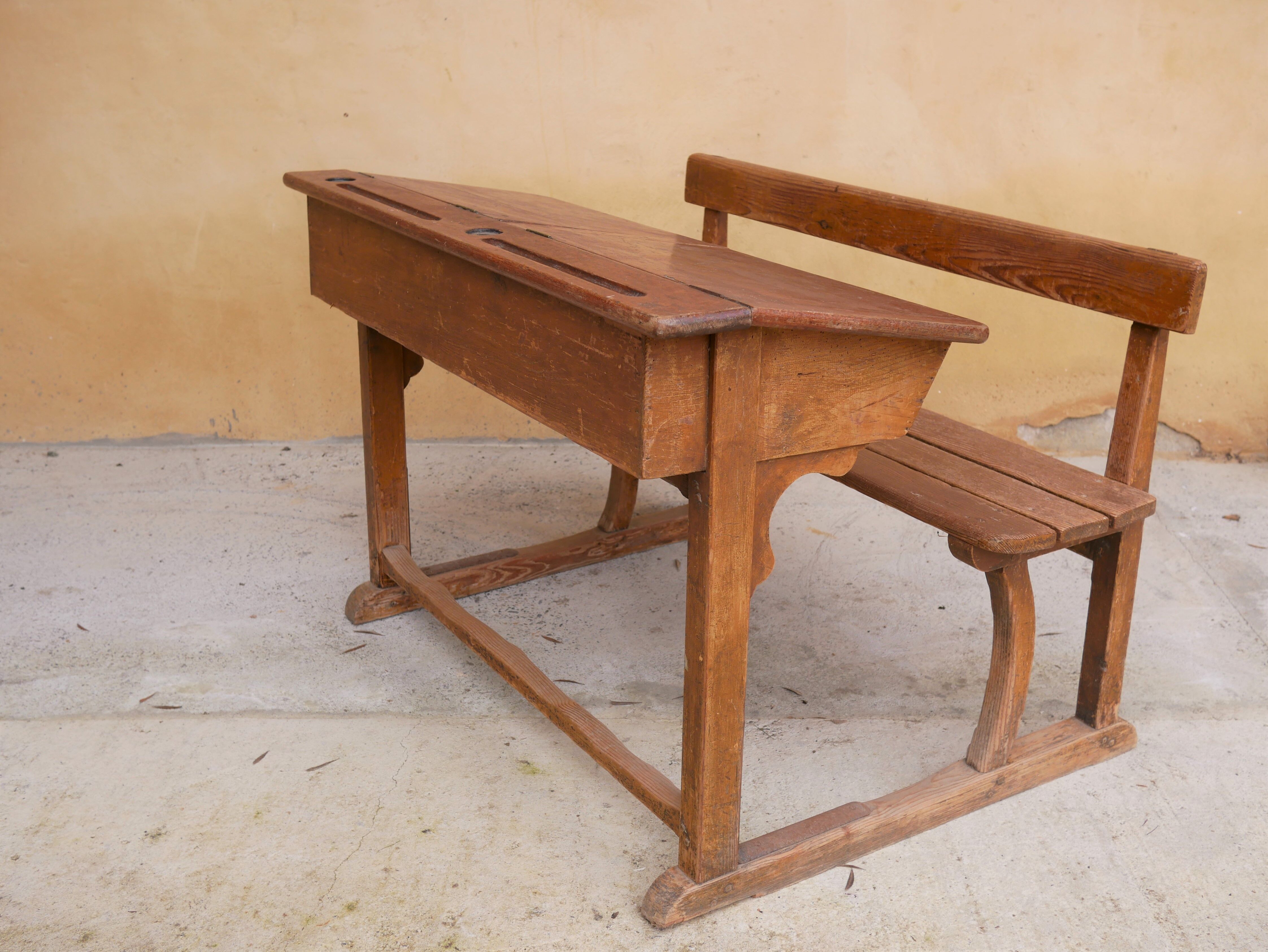Schoolboy desk desk vintage desk in solid wood