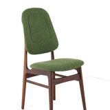 Ensemble de 6 chaises de salle à manger en teck hollandais design vintage