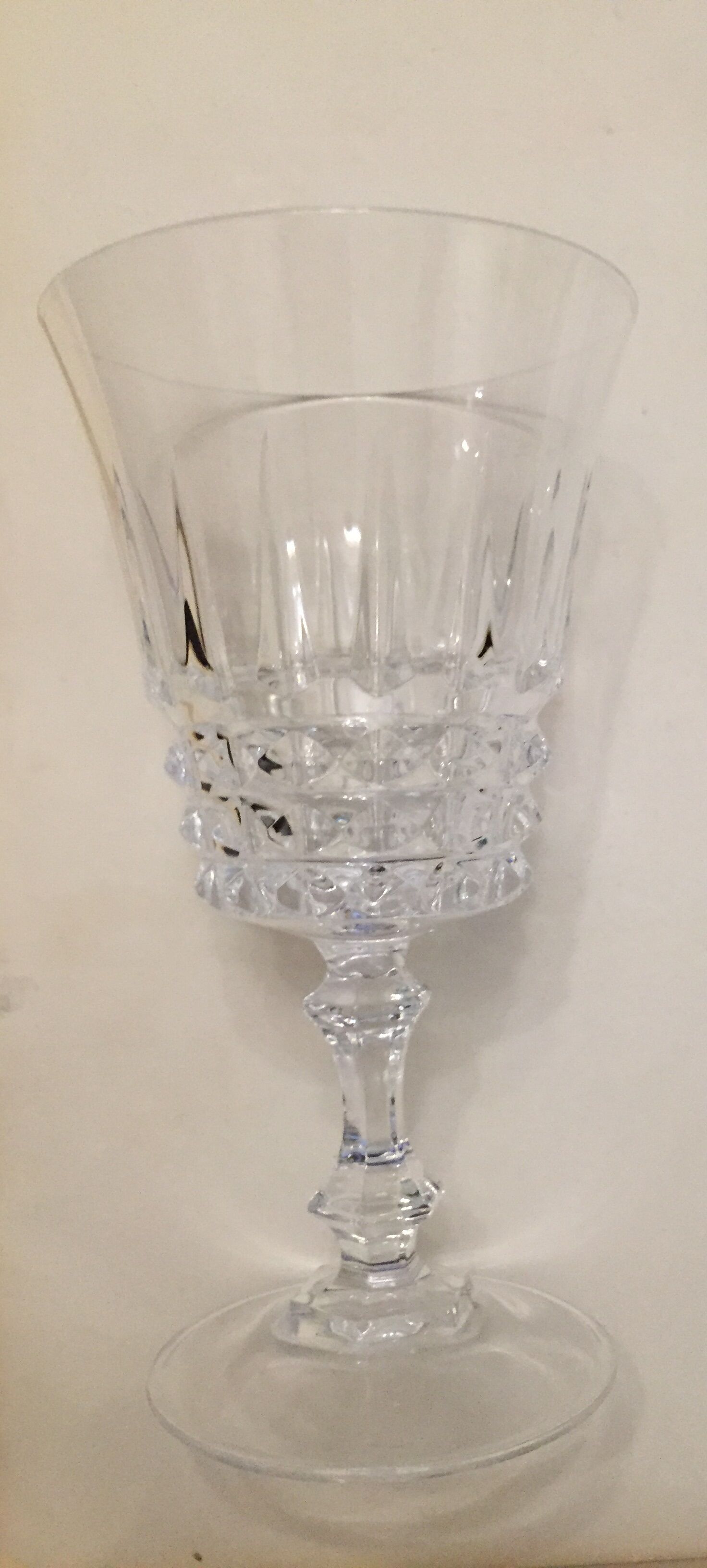Set of 6 crystal wine glasses