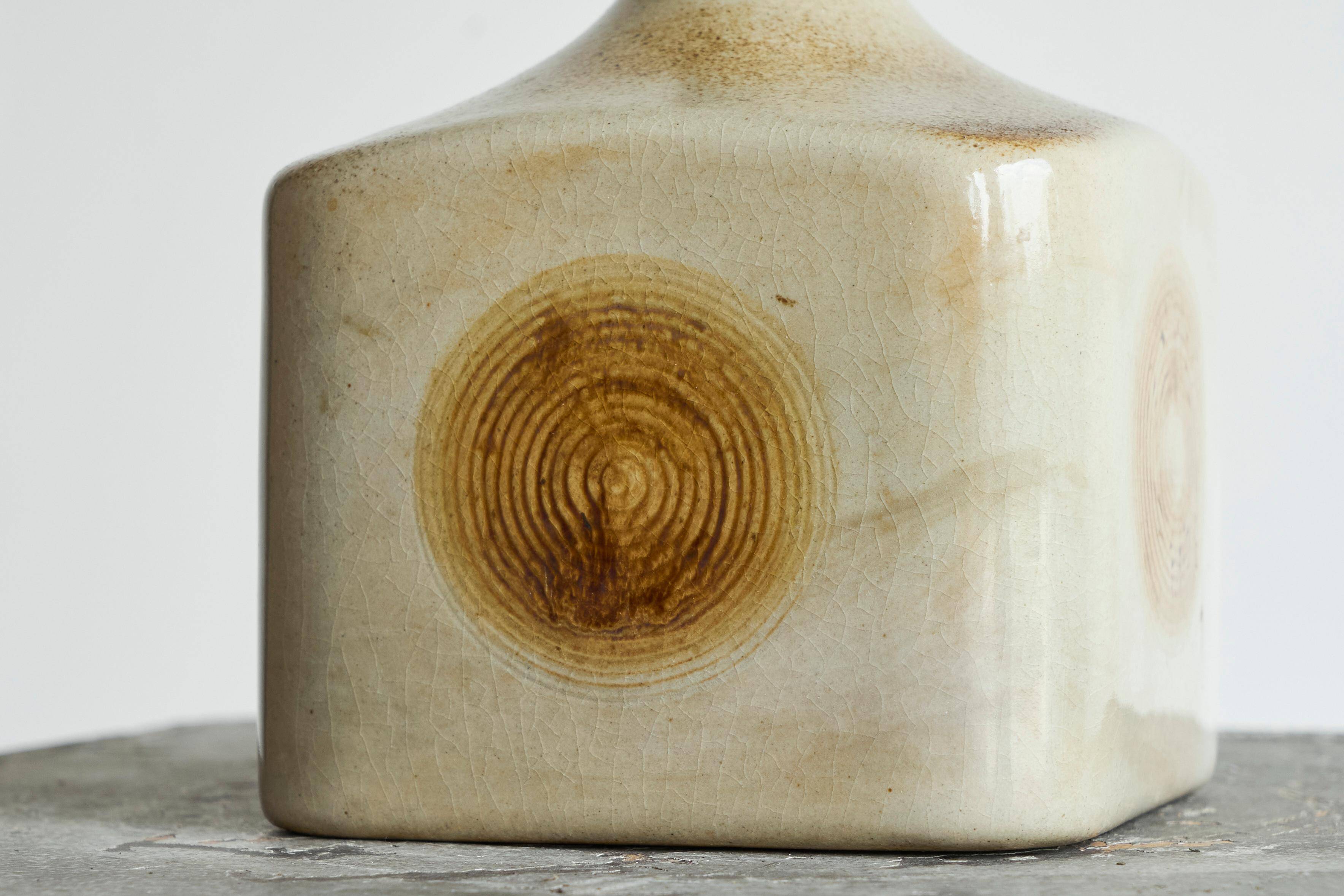 Studio ceramic vase 'wood imprint' mid-20th century