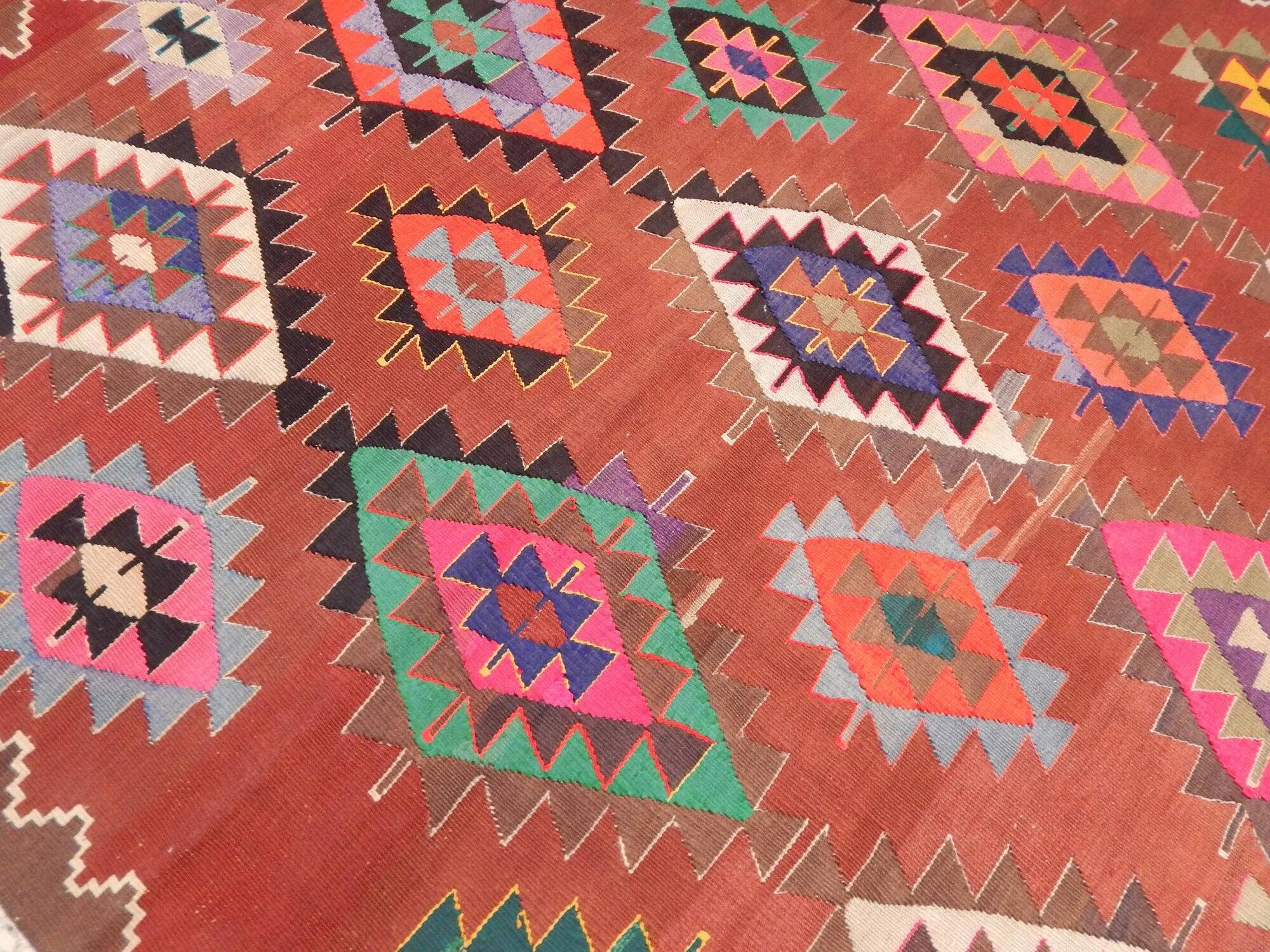 Vintage Turkish kilim handwoven 152x232 cm