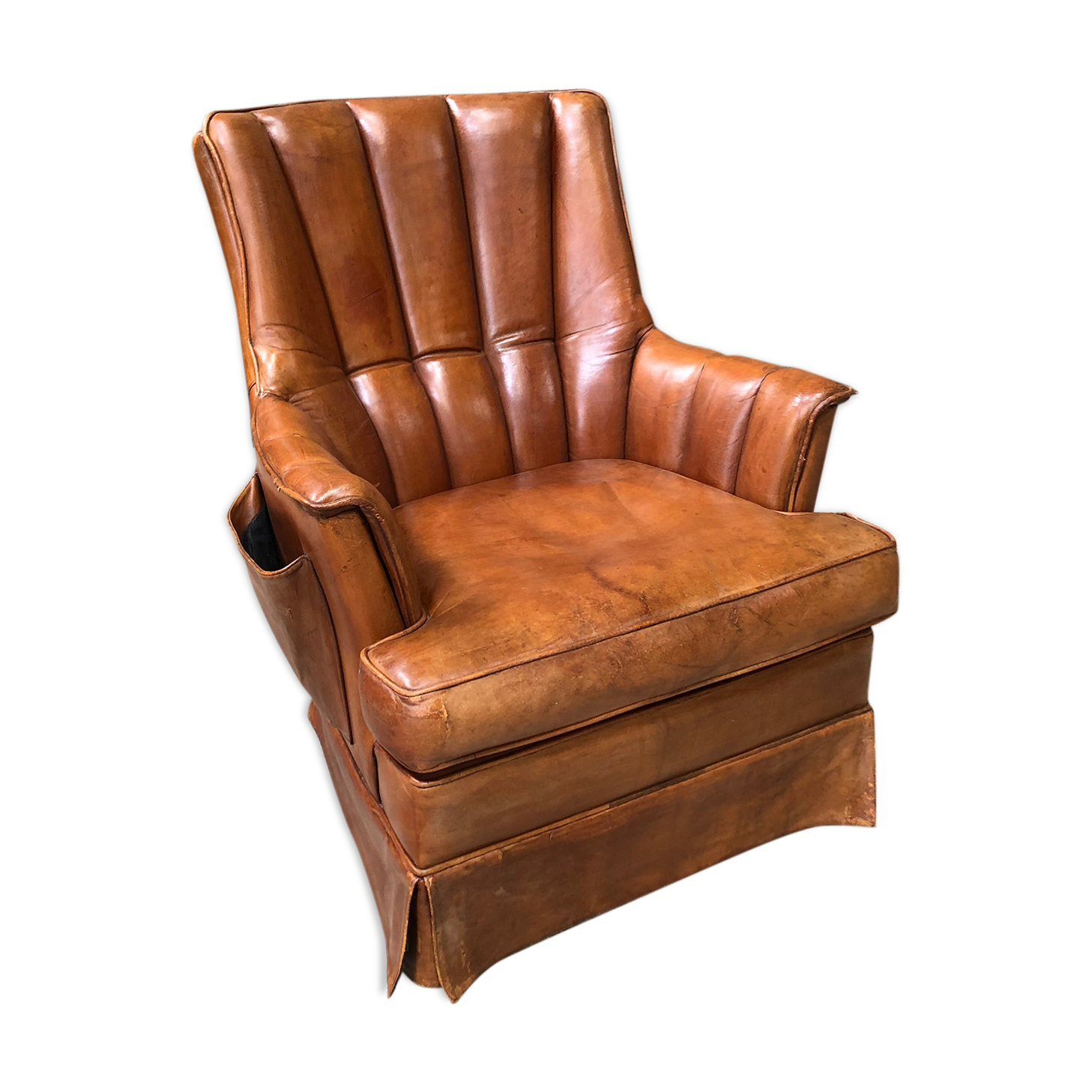 Leather club armchair