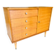 Large vintage chest of drawers with 4 drawers and oak storage, circa 1960s.