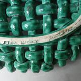 Woven ceramic basket signed Jérome Massier Vallauris