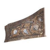 Wooden pediment and old Vietnam mirror