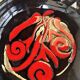 Vintage decorative bowl in black and red ceramic – 1960s/70s